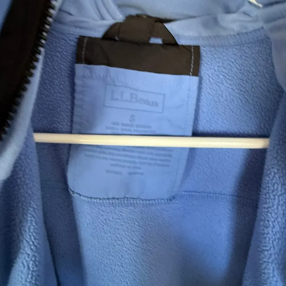 L.L. Bean 2 in 1 Black Hooded Coat and Blue Fleece Jacket Winter Outdoors - Picture 12 of 12